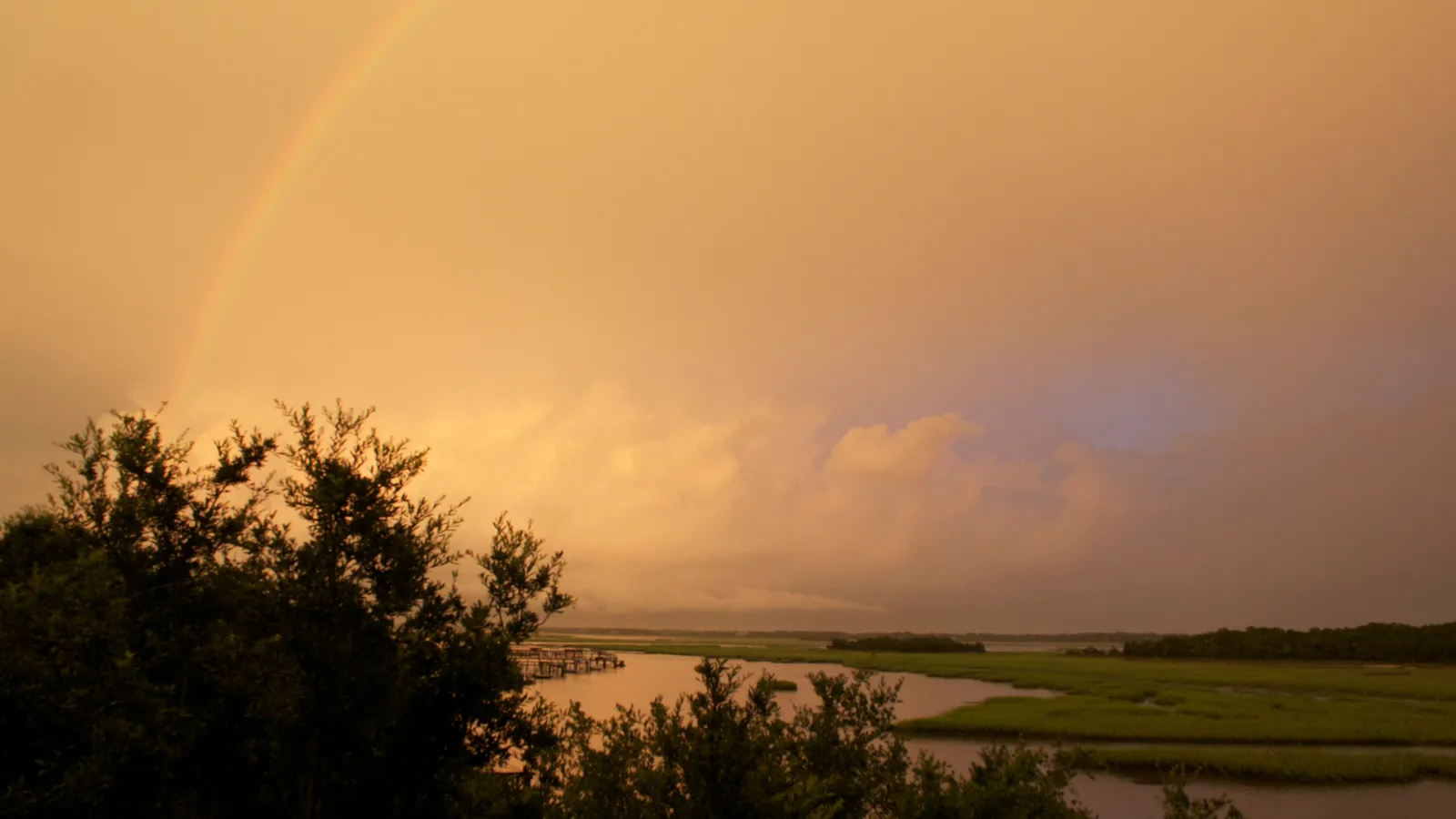 A rainbow over the marsh where Haulover Creek meets the Kiawah River