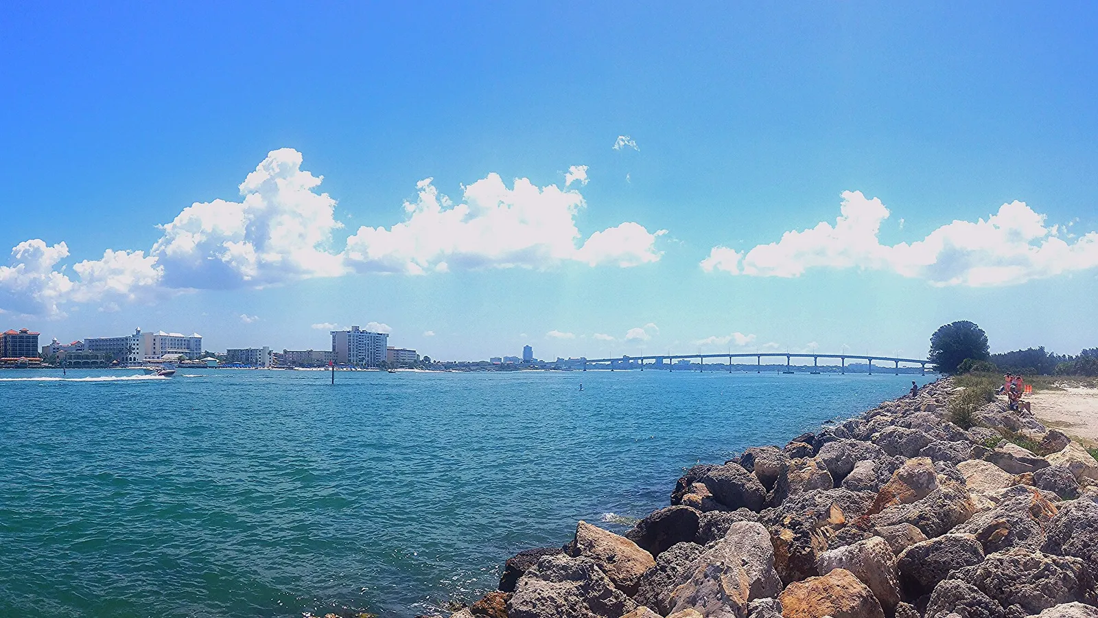 Clearwater Beach's hotels across the water from Sand Key Park