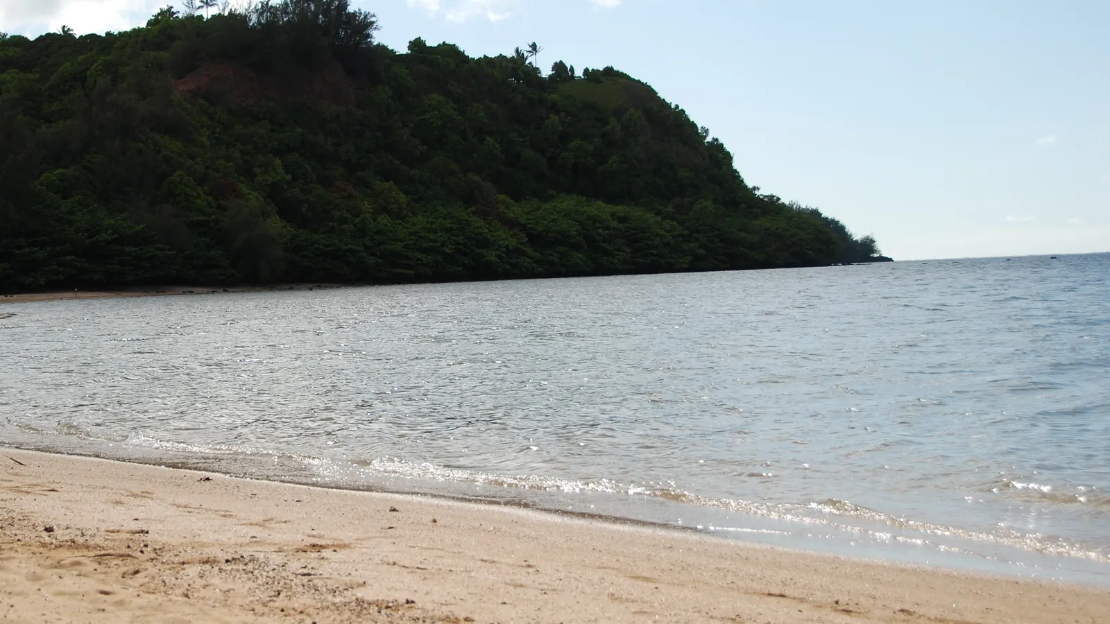 Calm water inside the reef at Anini Beach on Kauai's north shore