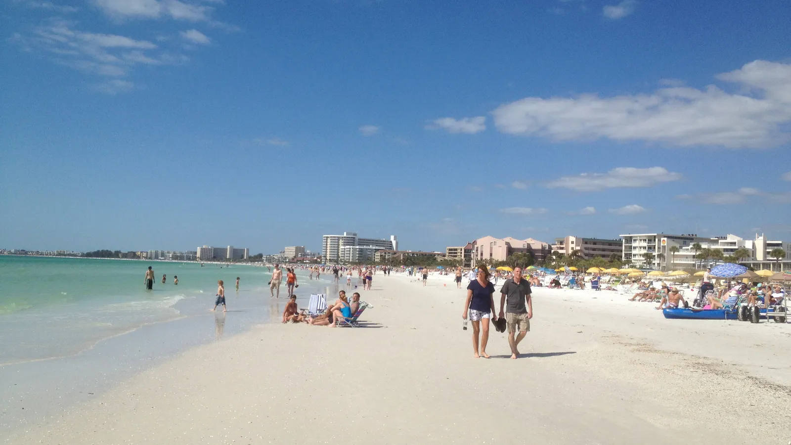 White sand and turquoise Gulf water at Siesta Key Beach