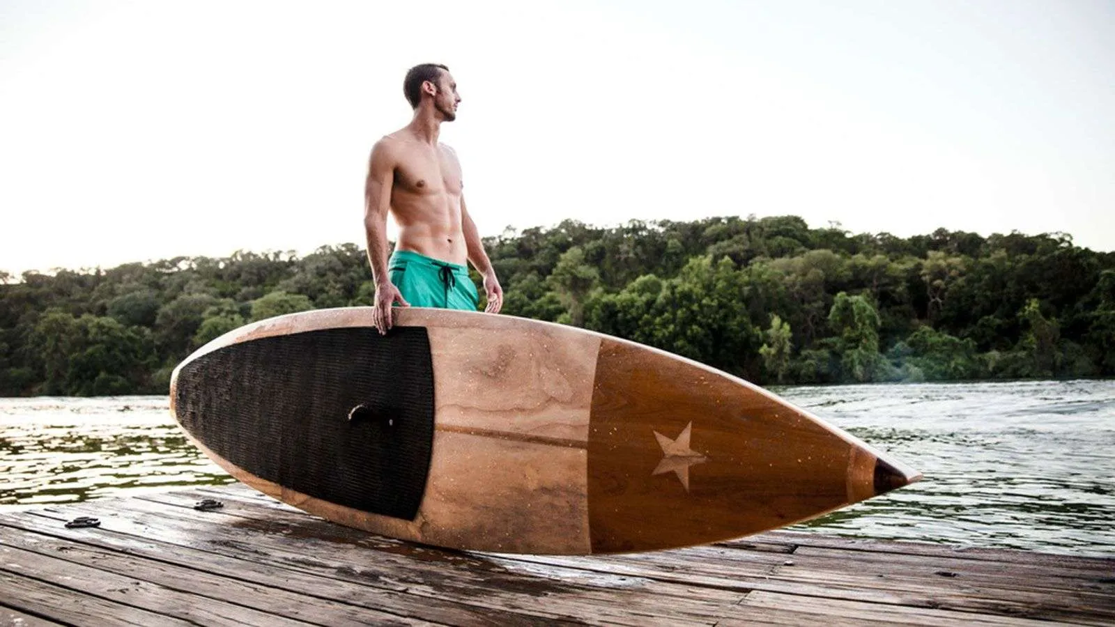 Wood paddle board